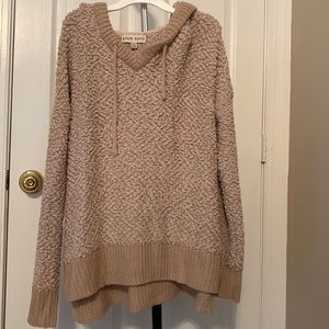 Knox rose hooded popcorn sweater. Size large.